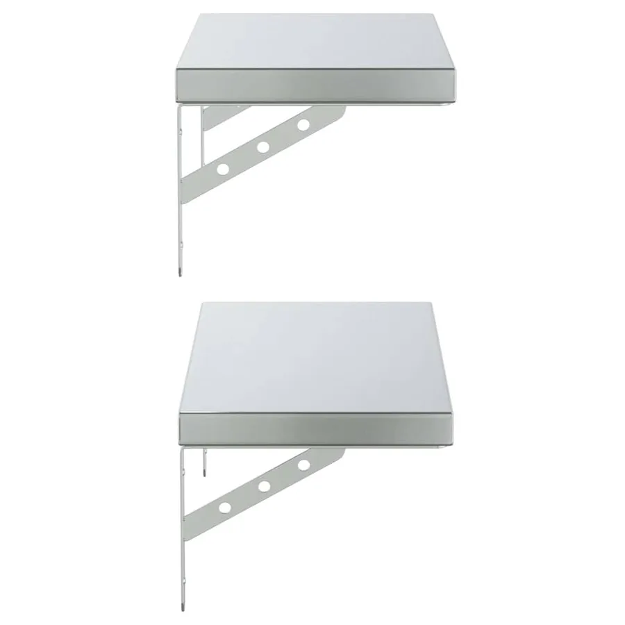 Étagères murales 2 pcs 50x23,5 cm argenté acier inoxydable - 6