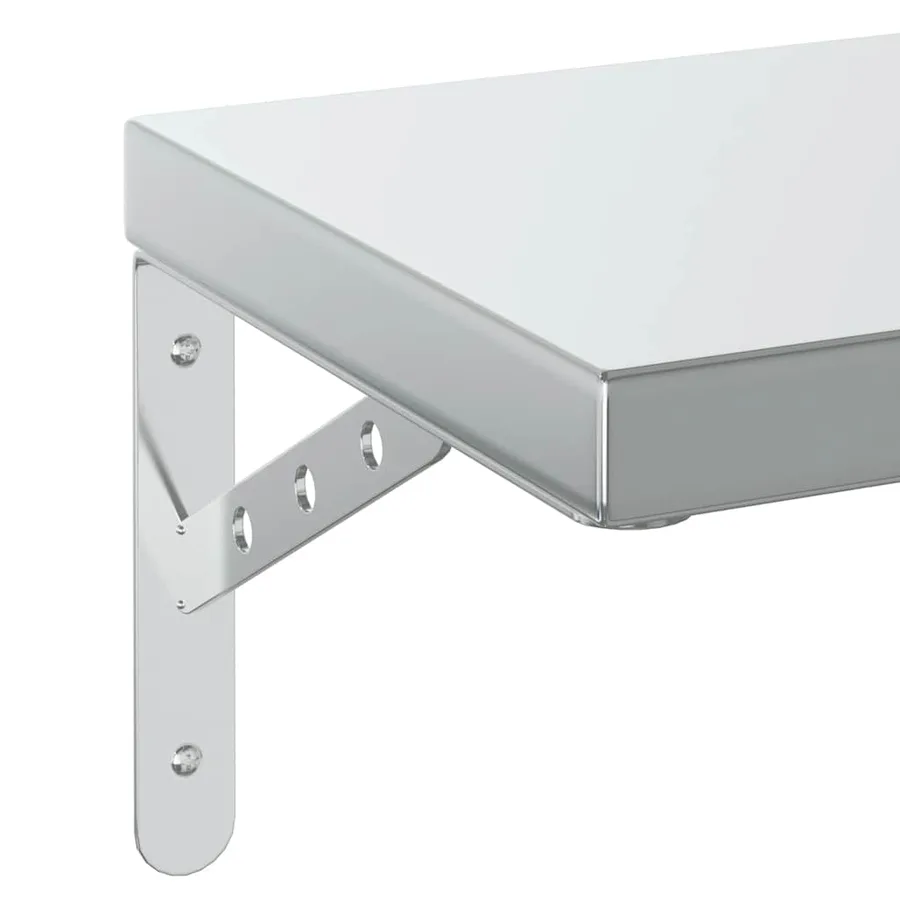 Étagères murales 2 pcs 50x23,5 cm argenté acier inoxydable - 8