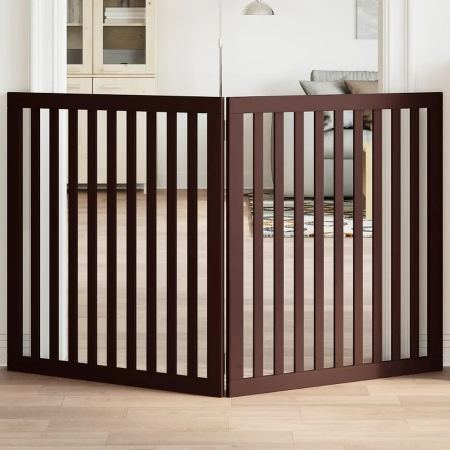 Barrière pour chien pliable 2 panneaux 160 cm bois de peuplier