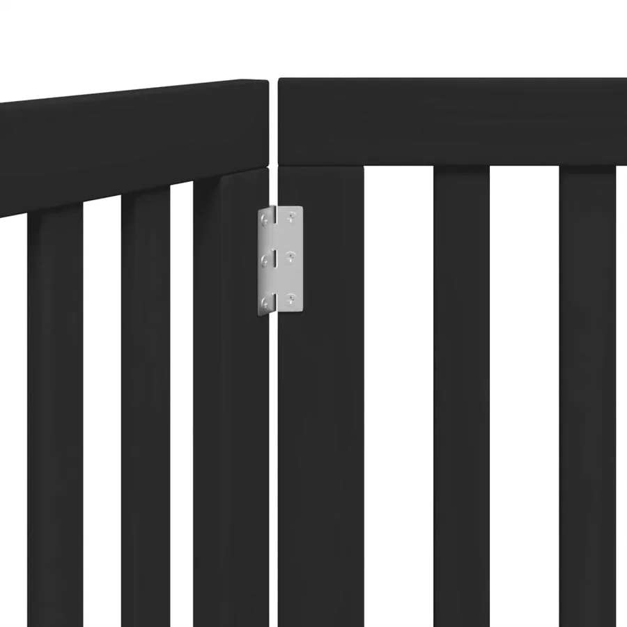 Barrière pour chien pliable 2 panneaux noir bois de peuplier - 8