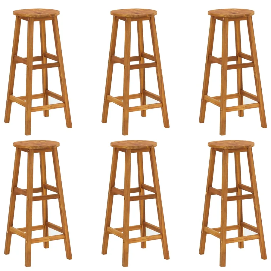 Ensemble de bar de jardin 7 pcs bois d'acacia solide - 5