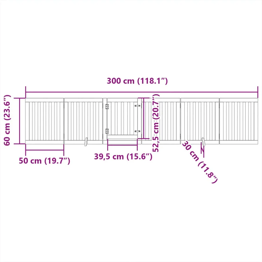 Barrière pour chiens et porte 6 panneaux noir bois de peuplier - 11