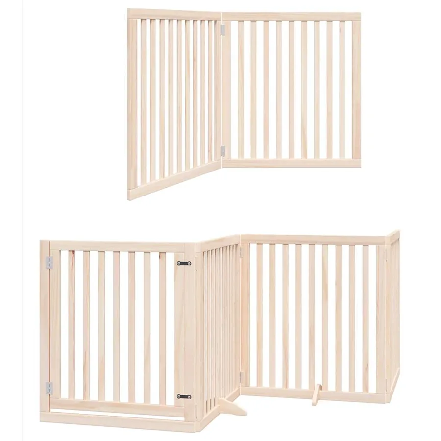 Barrière pour chien porte pliable 12 panneaux bois de peuplier - 12