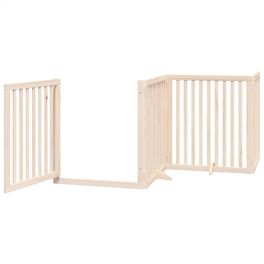 Barrière pour chien porte pliable 12 panneaux bois de peuplier - 4