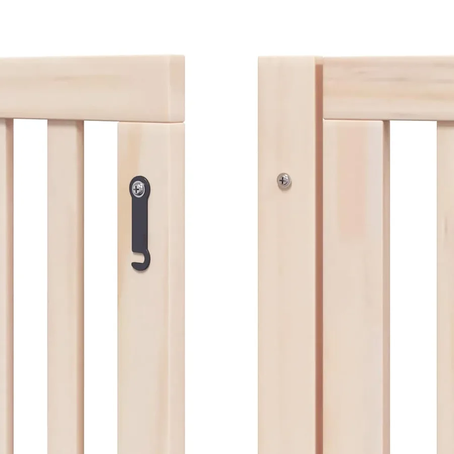 Barrière pour chien porte pliable 12 panneaux bois de peuplier - 9