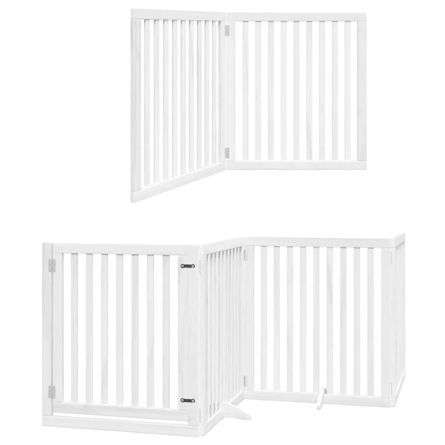 Barrière pour chien porte pliable 10 panneaux bois de peuplier - 12