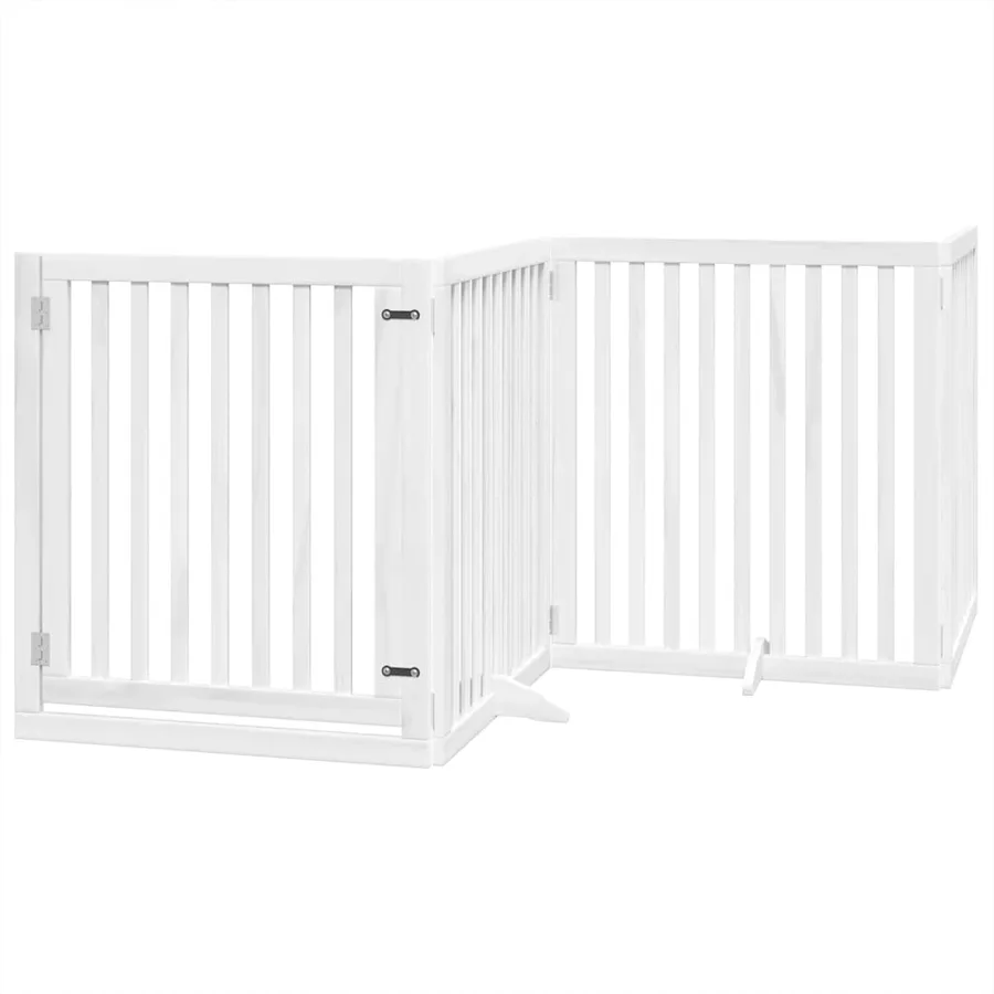 Barrière pour chien porte pliable 10 panneaux bois de peuplier - 3