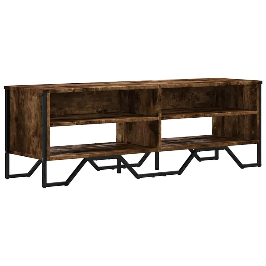 Meuble TV chêne fumé 122x34x41 cm bois d'ingénierie - 2