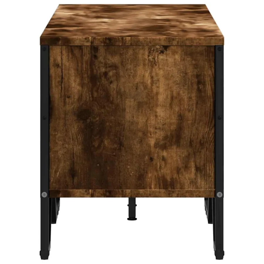 Meuble TV chêne fumé 122x34x41 cm bois d'ingénierie - 5