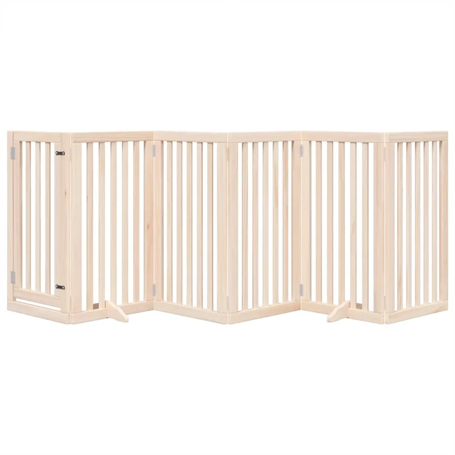 Barrière pour chien avec porte pliable 6 panneaux 300 cm Bois de peuplier - 3