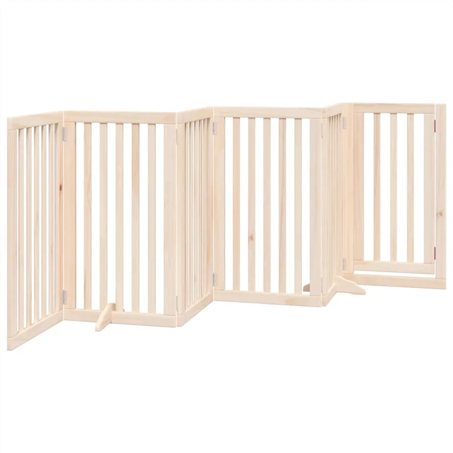 Barrière pour chien avec porte pliable 6 panneaux 300 cm Bois de peuplier - 6