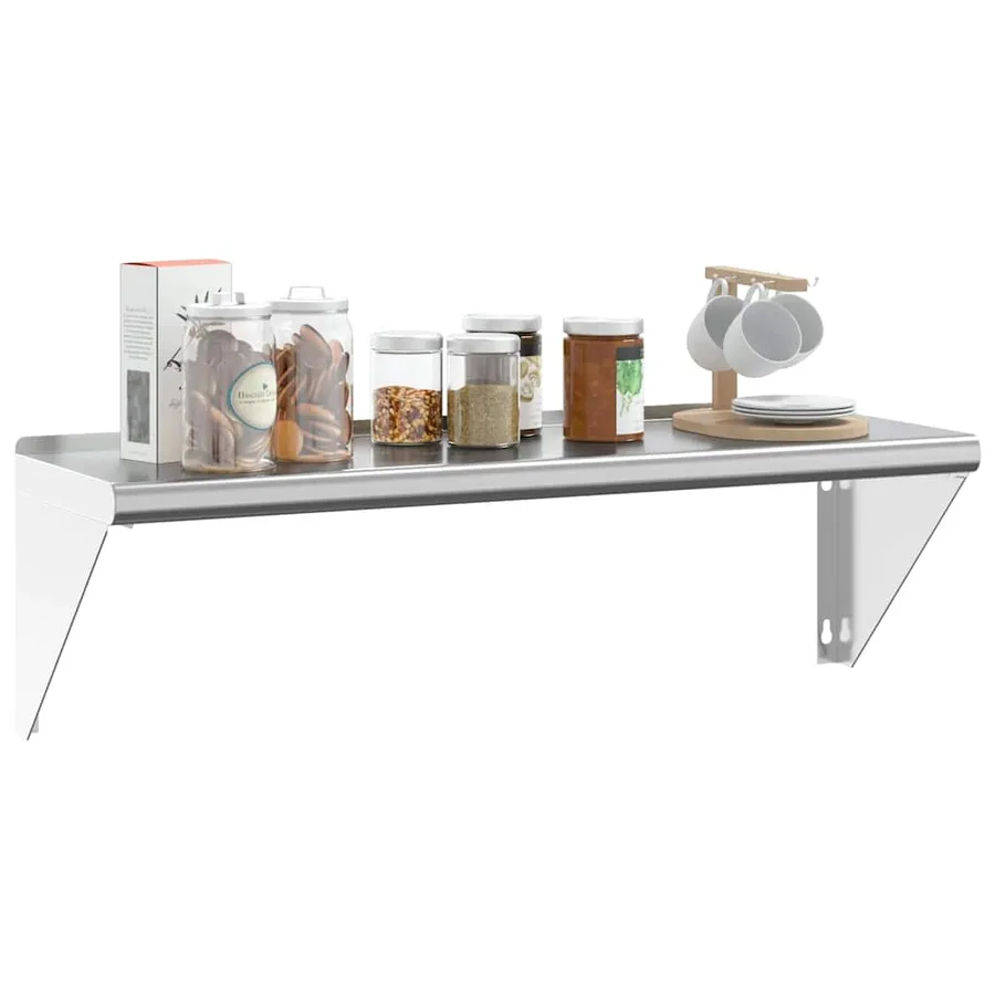 Étagère murale 100x30x31 cm argenté acier inoxydable - 4