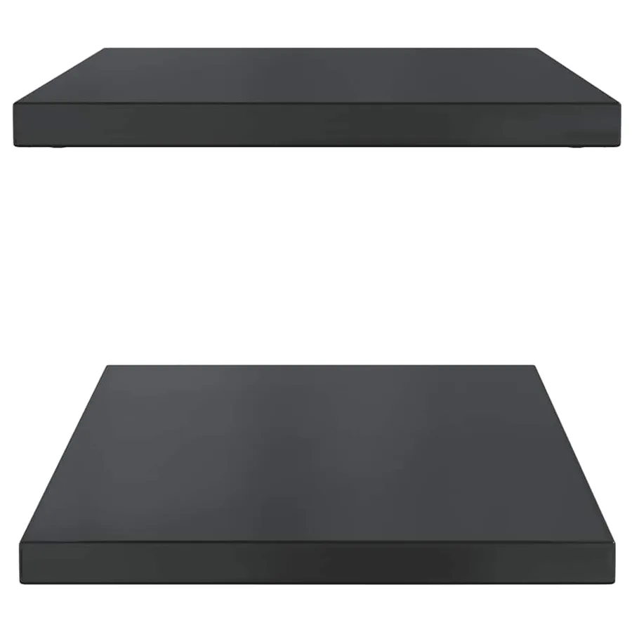 Étagères murales 2 pcs 75x40 cm noir acier inoxydable - 5