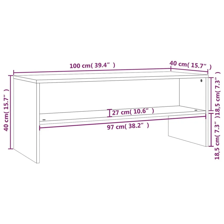Meuble TV Chêne sonoma 100x40x40 cm Bois d'ingénierie - 6