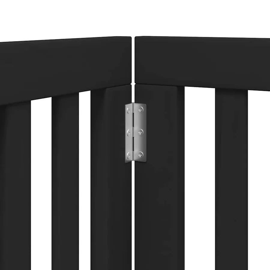 Barrière pour chien porte pliable 9 panneaux noir bois peuplier - 8