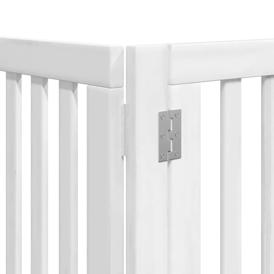 Barrière pour chien porte pliable 9panneaux blanc bois peuplier - 10