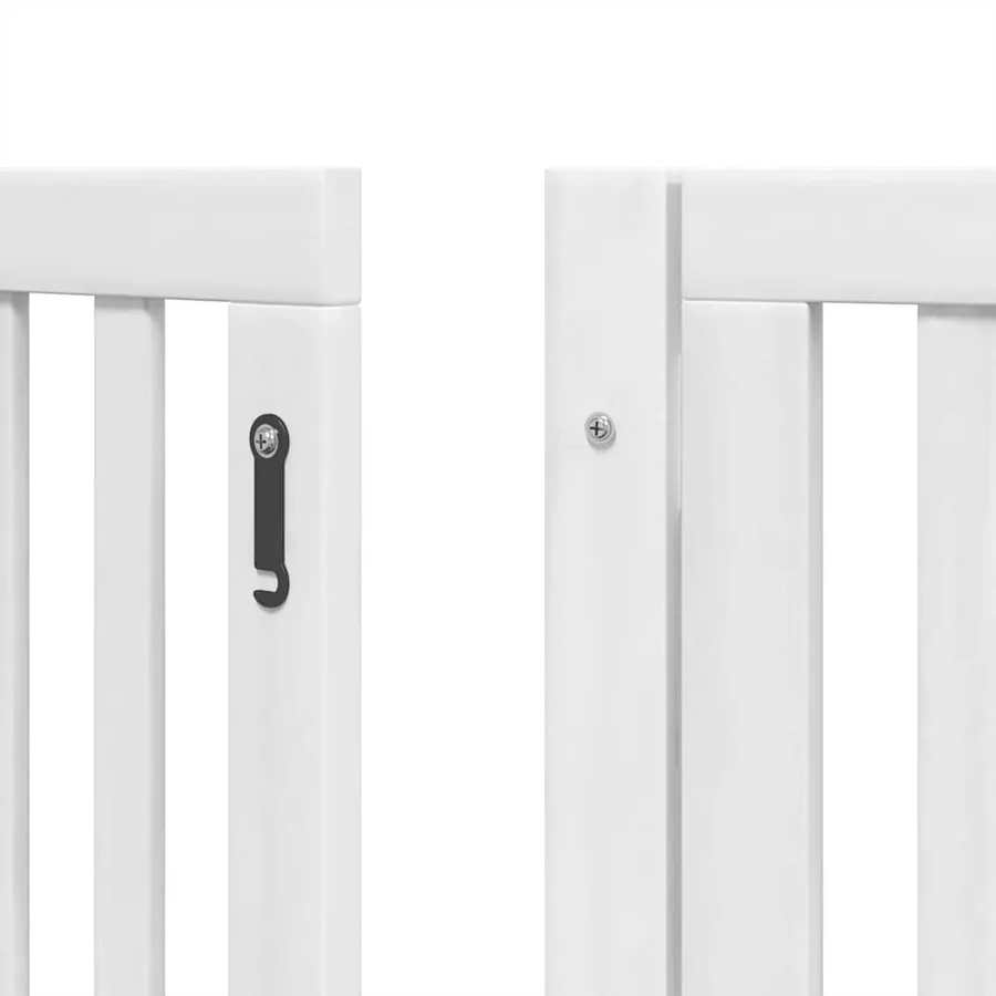 Barrière pour chien porte pliable 9panneaux blanc bois peuplier - 9