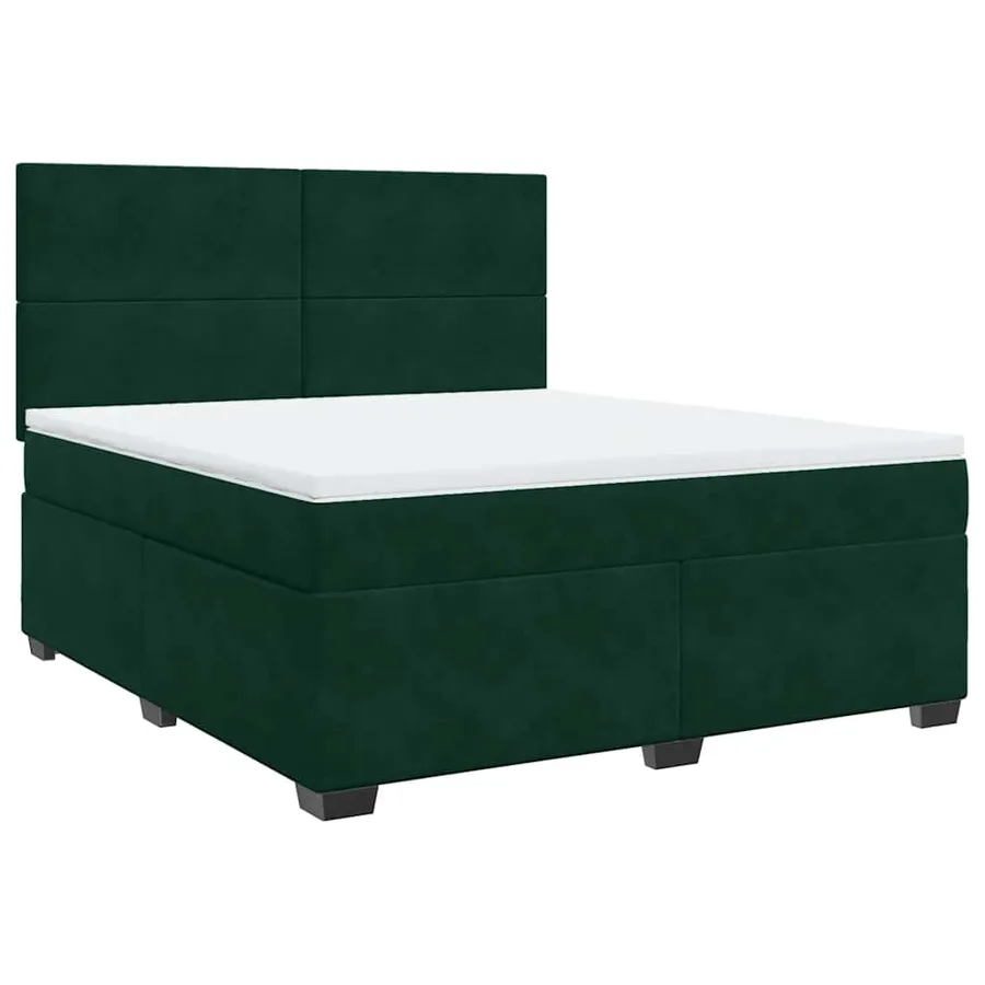 Sommier à lattes de lit et matelas Vert foncé 180x200cm Velours - 3