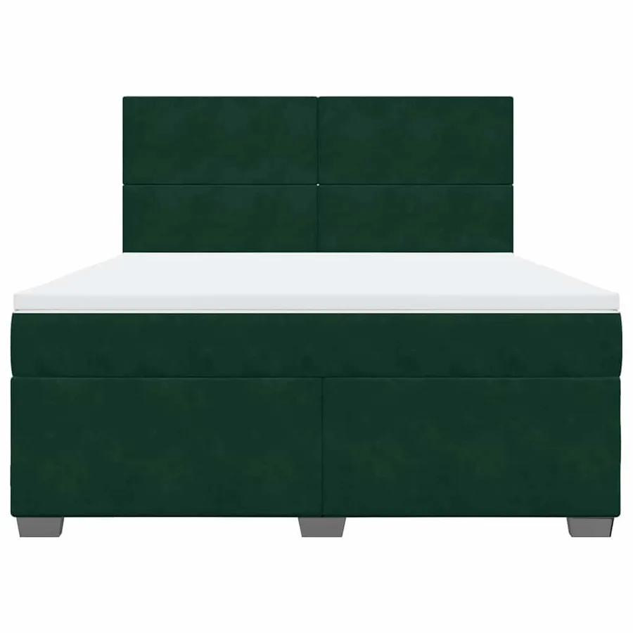 Sommier à lattes de lit et matelas Vert foncé 180x200cm Velours - 6