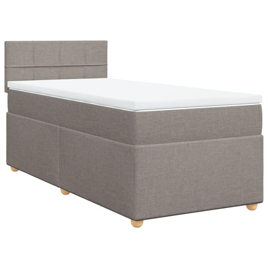 Sommier à lattes de lit avec matelas Taupe 90x190 cm Tissu - 3