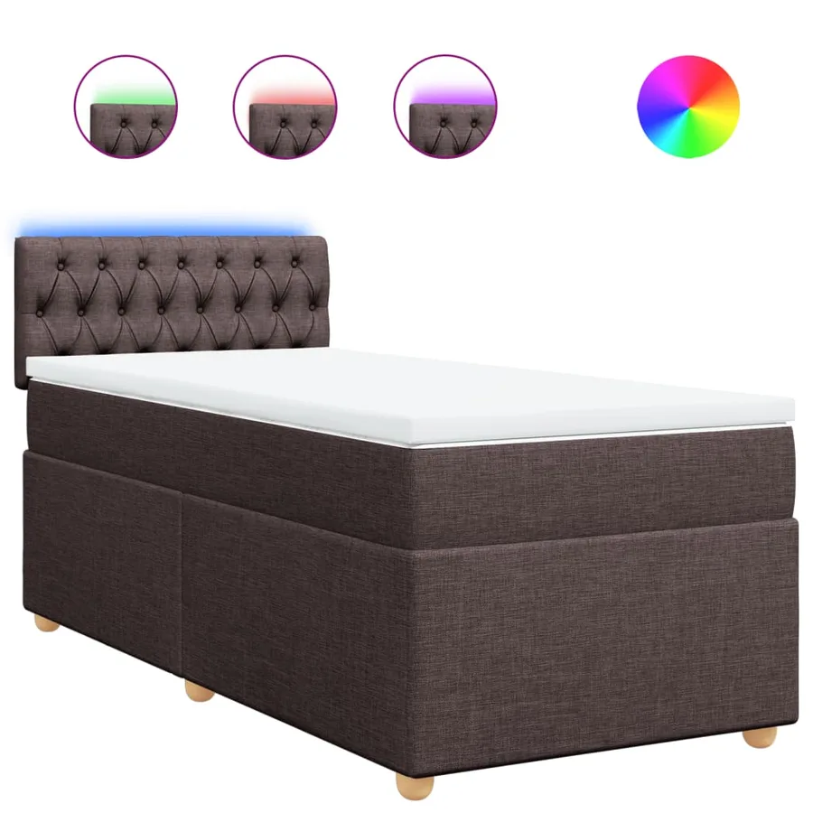 Sommier à lattes de lit avec matelas Marron foncé 90x190 cm - 2