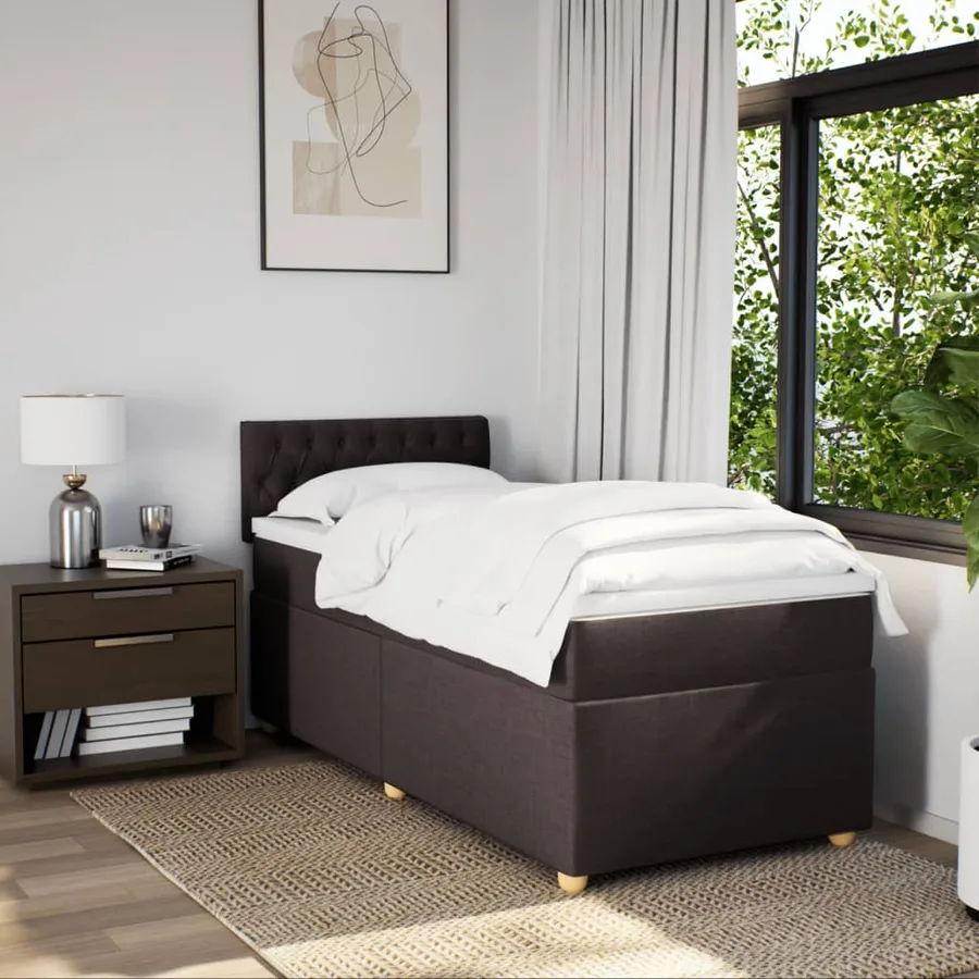 Sommier à lattes de lit avec matelas Marron foncé 90x190 cm - 4