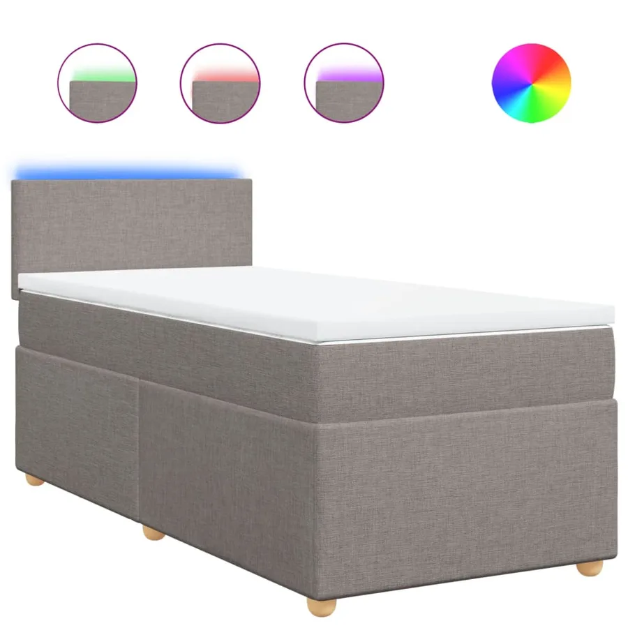Sommier à lattes de lit avec matelas Taupe 90x190 cm Tissu - 2