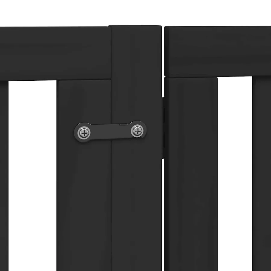 Barrière pour chien porte pliable 6 panneaux noir bois peuplier - 7