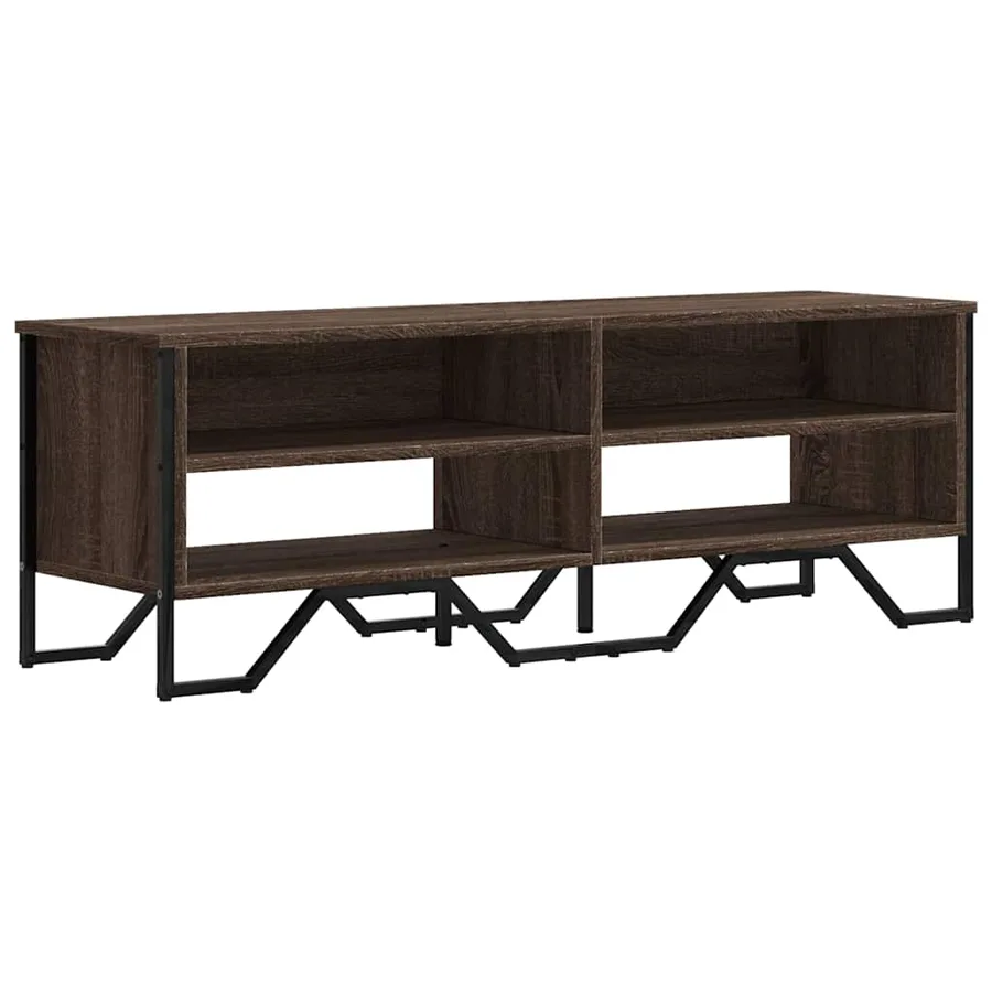 Meuble TV chêne marron 122x34x41 cm bois d'ingénierie - 2