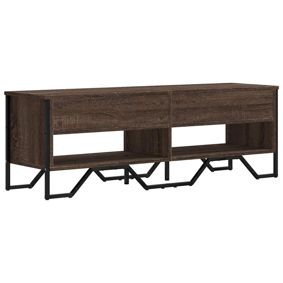 Meuble TV chêne marron 122x34x41 cm bois d'ingénierie - 6
