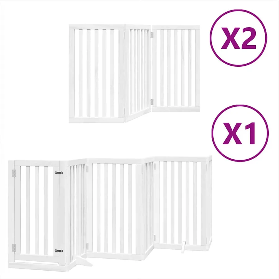 Barrière pour chien porte pliable 12 panneaux bois de peuplier - 2