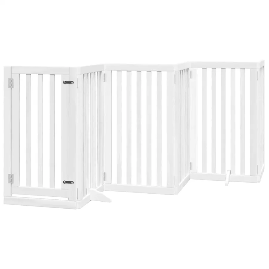 Barrière pour chien porte pliable 12 panneaux bois de peuplier - 3