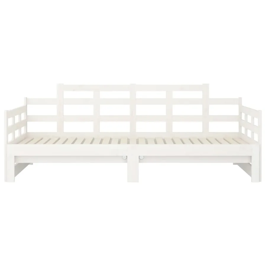 Lit coulissant sans matelas blanc 2x(90x190) cm - 10