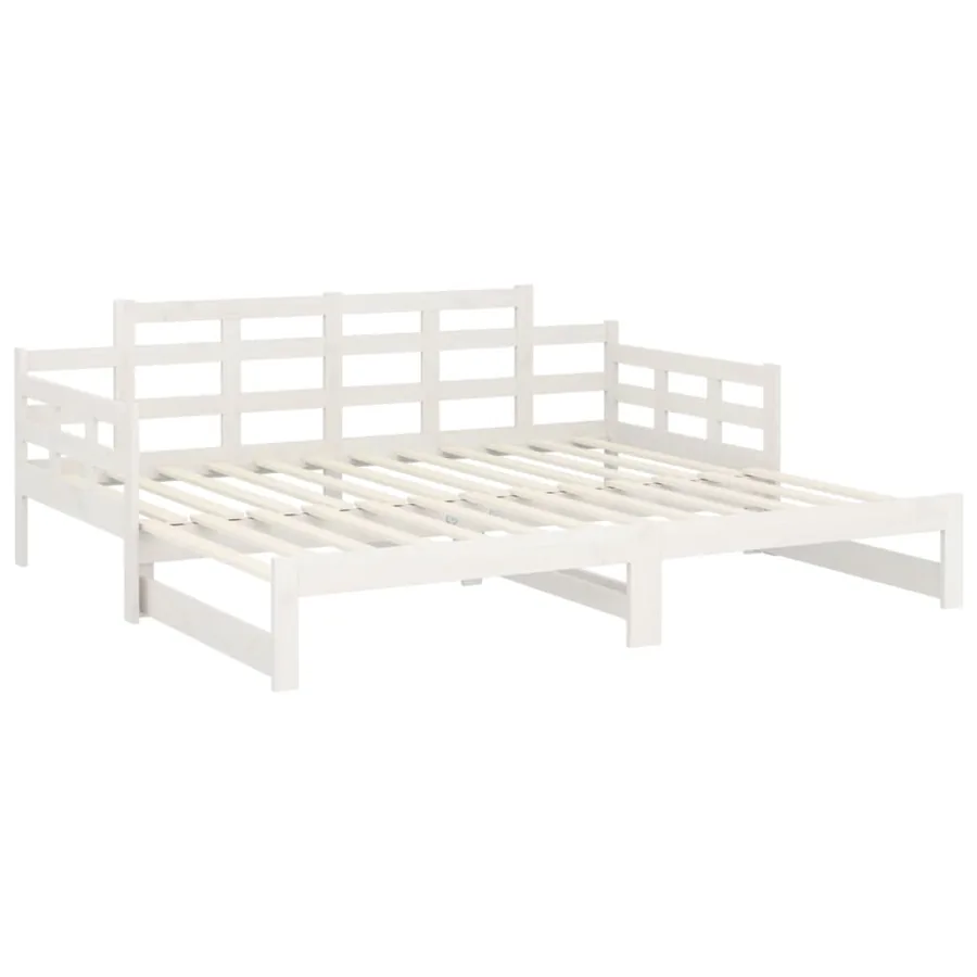 Lit coulissant sans matelas blanc 2x(90x190) cm - 9