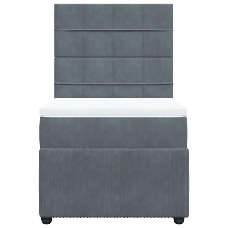 Sommier à lattes de lit et matelas Gris foncé 80x200 cm Velours - 6