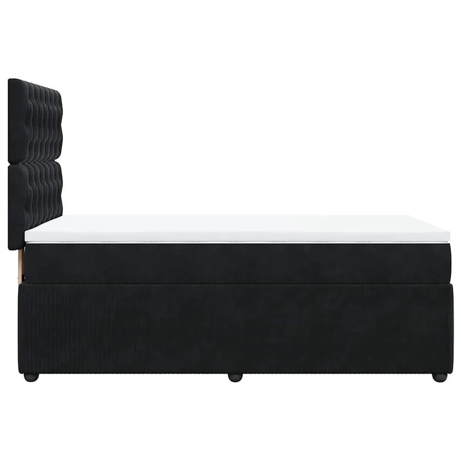 Sommier à lattes de lit et matelas Noir 80x200 cm Velours - 7