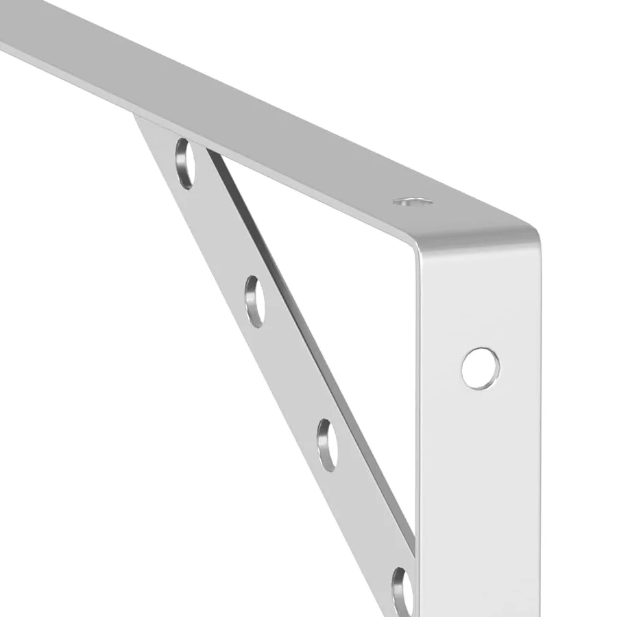 Supports d'étagères 4pcs 30x2,5x15,5cm argenté acier inoxydable - 10