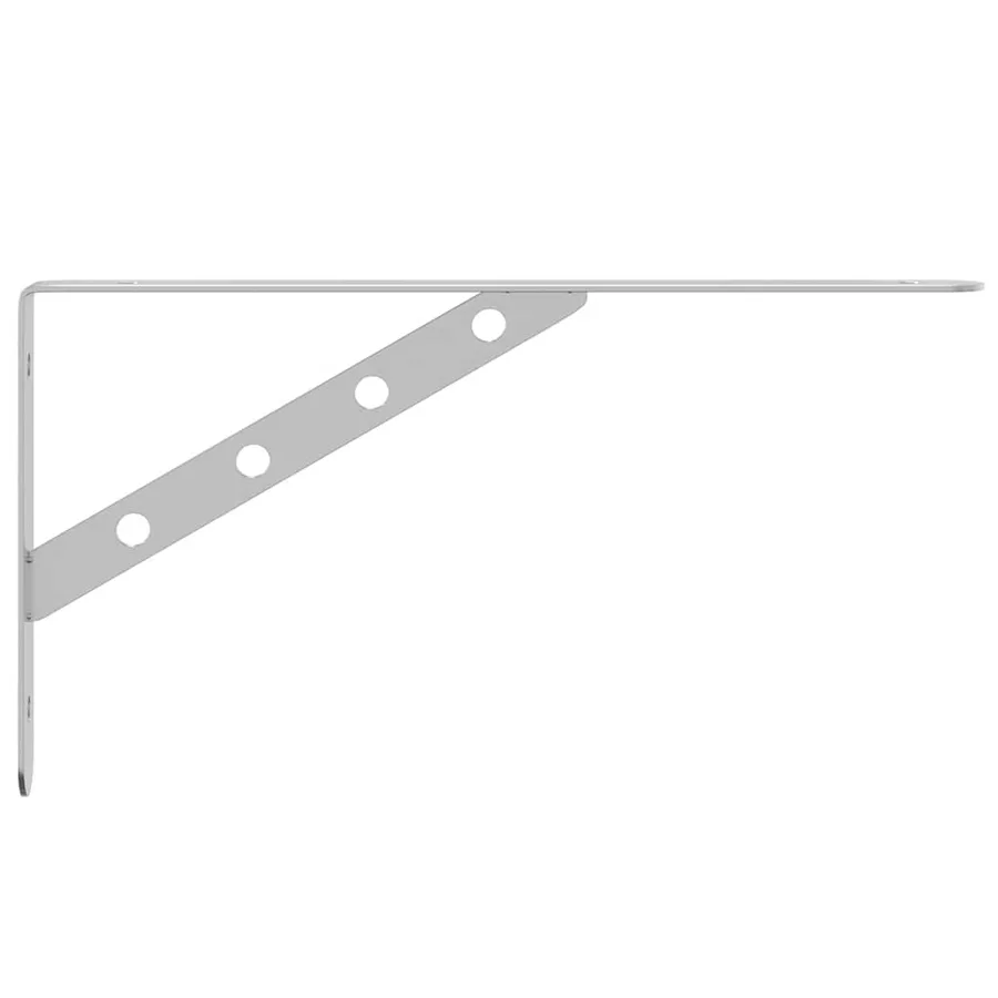 Supports d'étagères 4pcs 30x2,5x15,5cm argenté acier inoxydable - 7