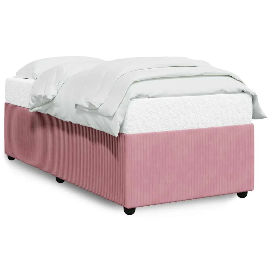 Cadre de lit sans matelas rose 80x200 cm velours - 2