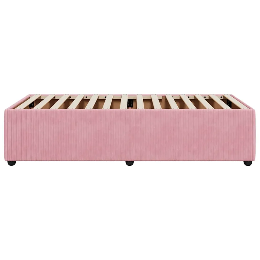 Cadre de lit sans matelas rose 80x200 cm velours - 5