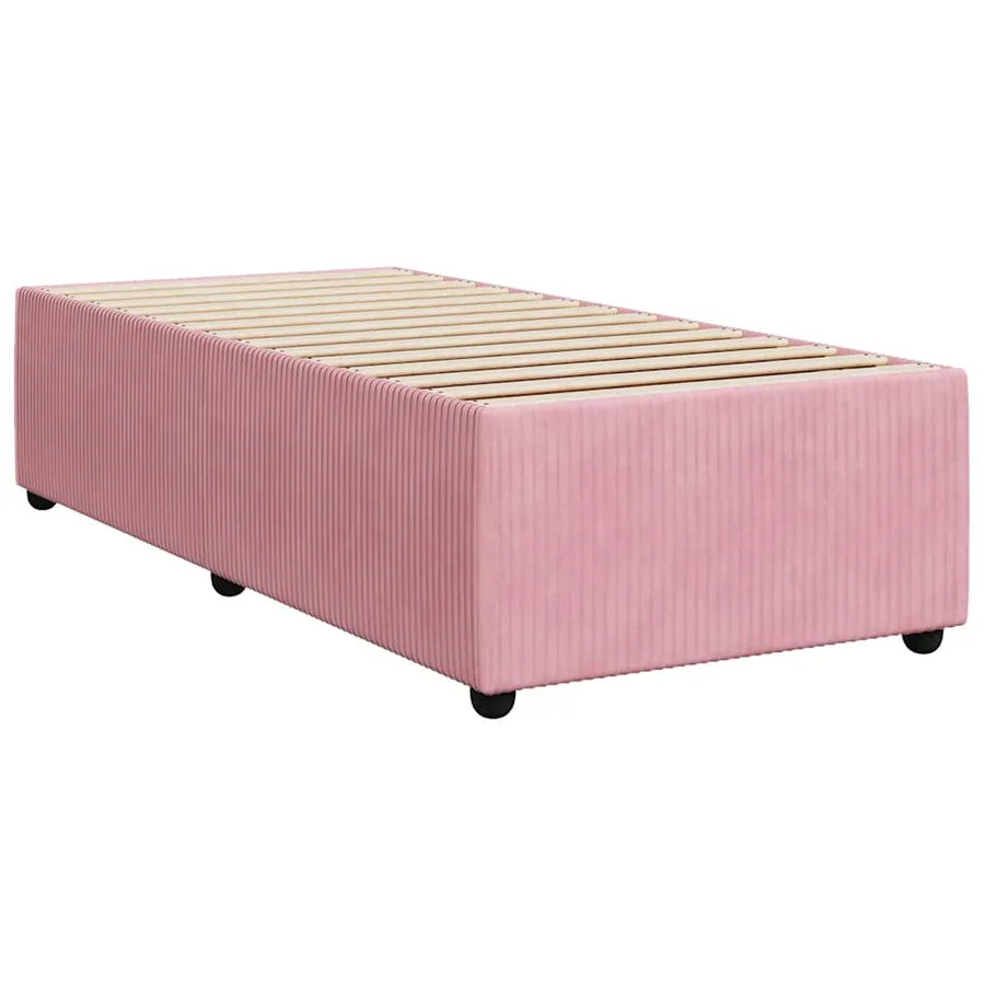 Cadre de lit sans matelas rose 80x200 cm velours - 6