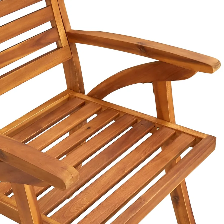 Chaises de jardin lot de 3 Bois d'acacia solide - 6