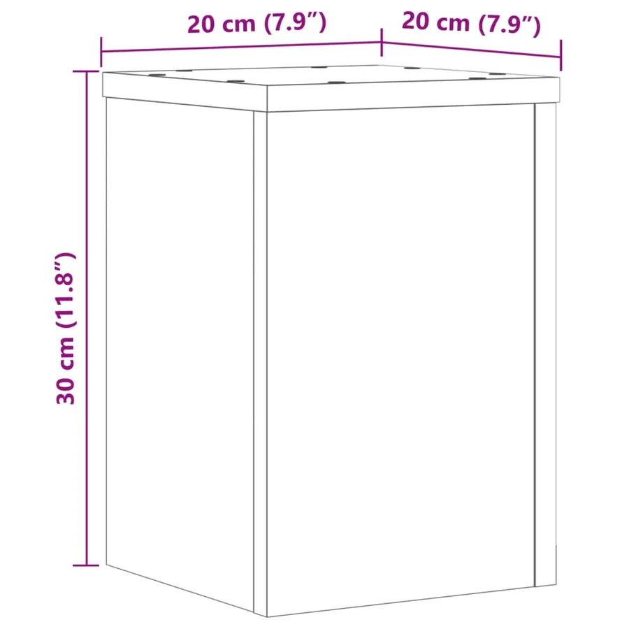 Supports pour plantes 2 pcs blanc 20x20x30 cm bois d'ingénierie - 10