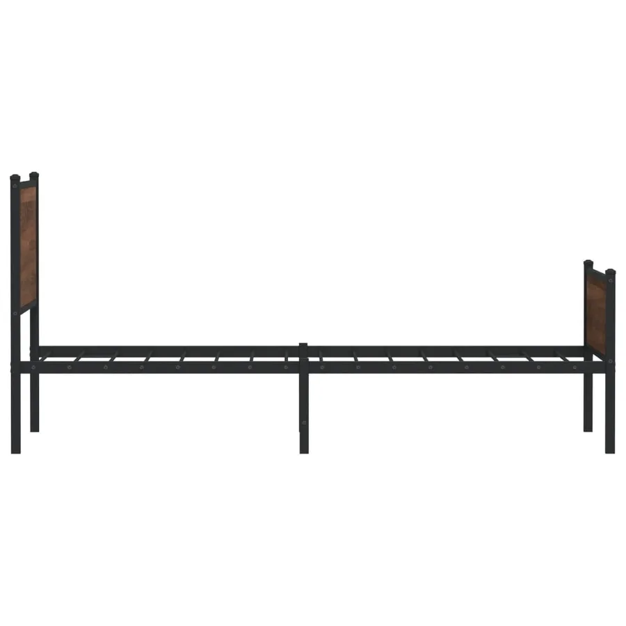 Cadre de lit en métal sans matelas chêne marron 75x190 cm - 6