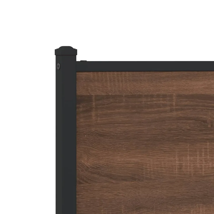 Cadre de lit en métal sans matelas chêne marron 75x190 cm - 9
