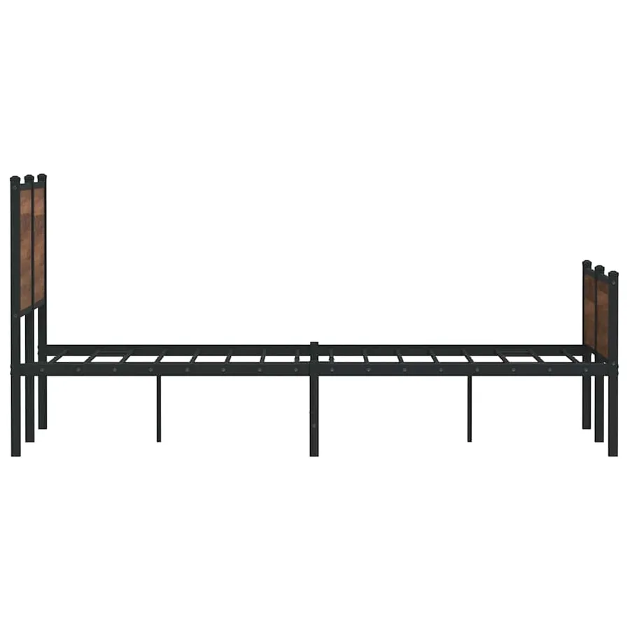 Cadre de lit en métal sans matelas chêne marron 120x190 cm - 6