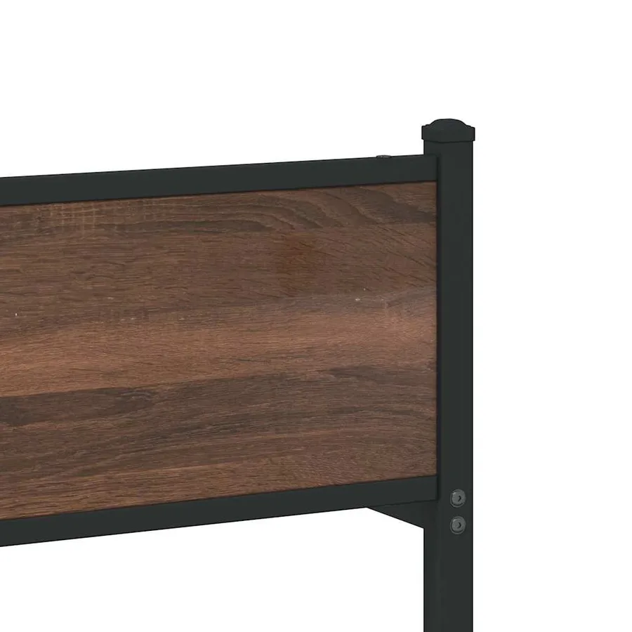 Cadre de lit en métal sans matelas chêne marron 137x190 cm - 8
