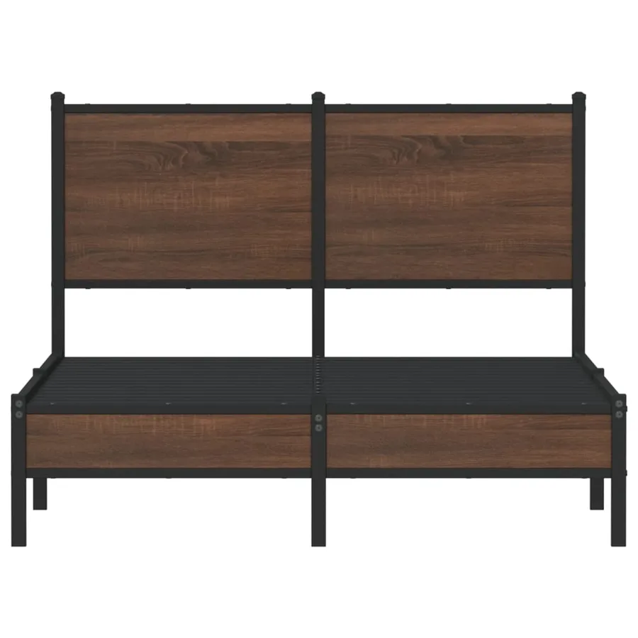 Cadre de lit en métal sans matelas chêne marron 120x200 cm - 5