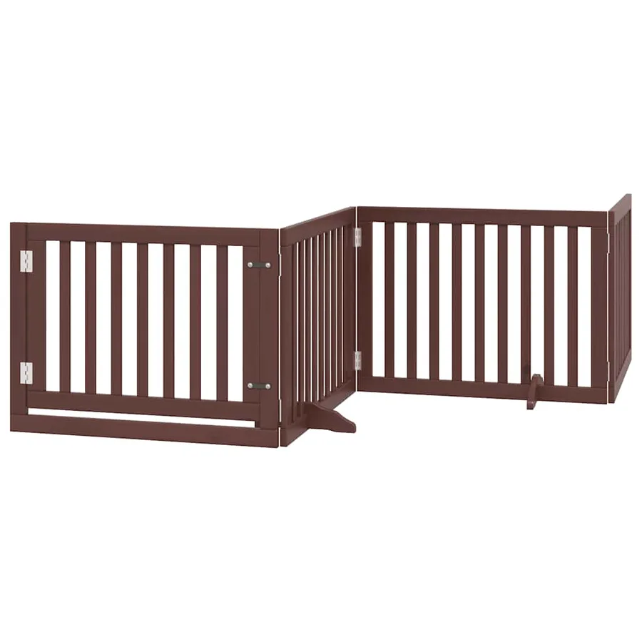 Barrière pour chien porte pliable 10 panneaux bois de peuplier - 4