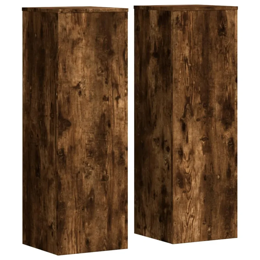 Supports pour plantes 2 pcs chêne fumé bois d'ingénierie - 2